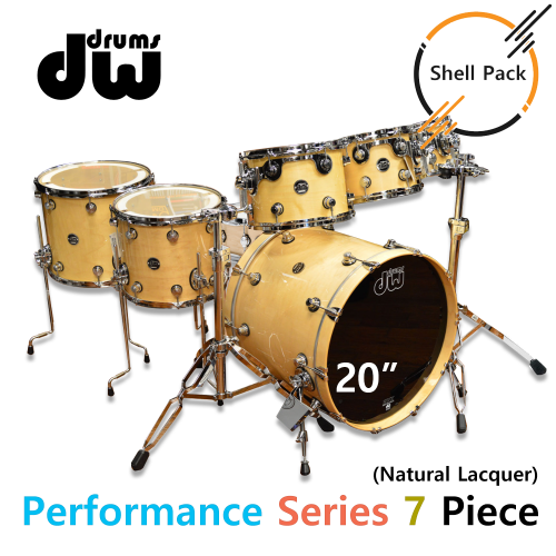 DW 퍼포먼스 시리즈 7기통 드럼 쉘팩 베이스 20인치 네추럴 래커 대신악기